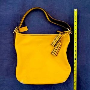 Coach Yellow Leather Hobo Convertible Shoulder Bag